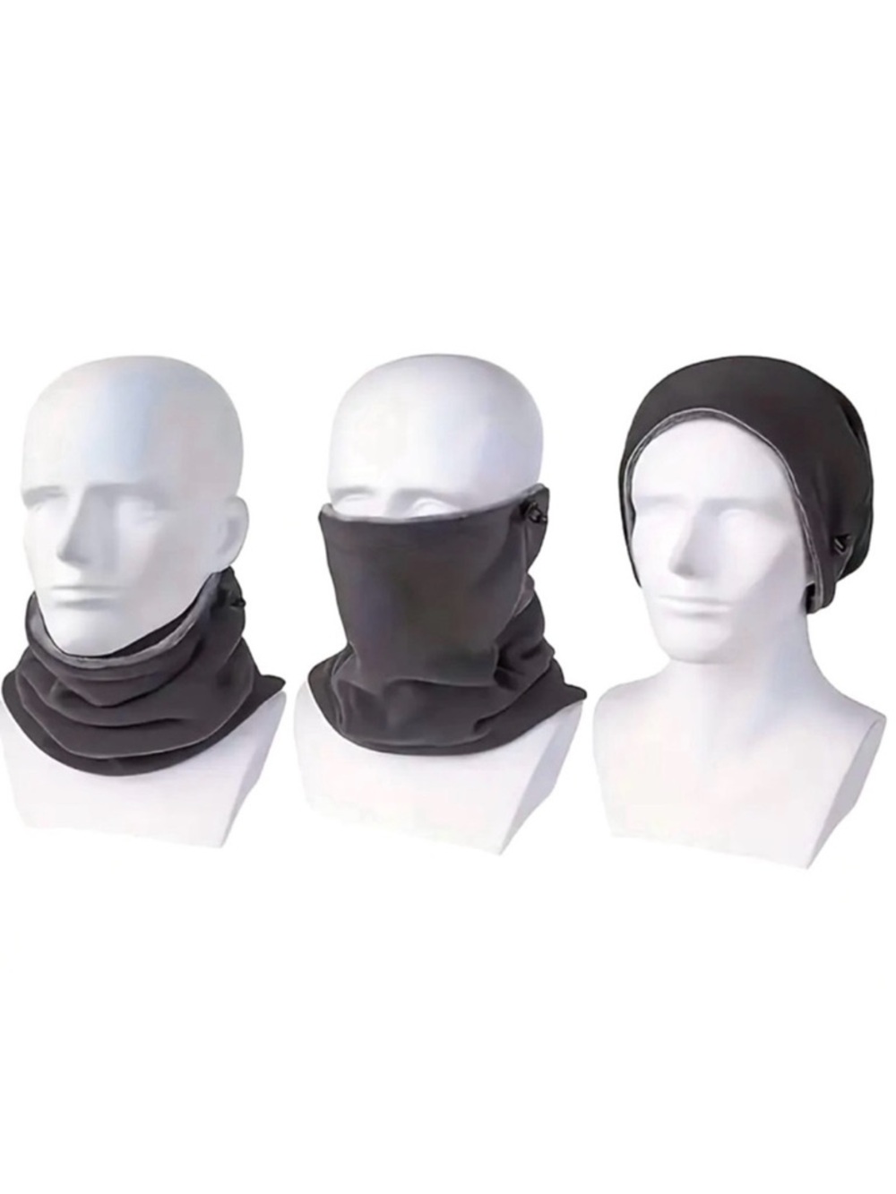 Grey Polar Fleece Neck Warmer Scarf Gaiter